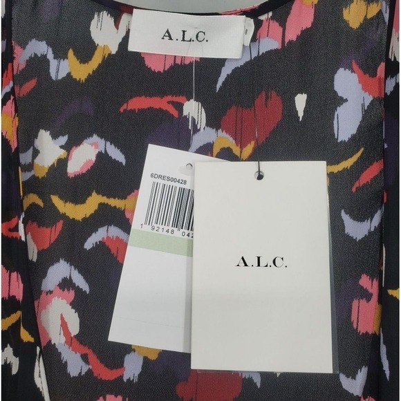 Women's A.L.C. Roslyn Silk Floral Asymmetrical Wrap Dress Size 8 NEW B3 - Picture 5 of 5